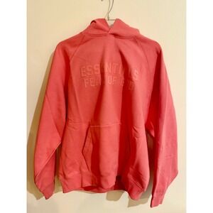 Essentials Fear of God Hoodie Mens Coral Pullover Sweatshirt Medium